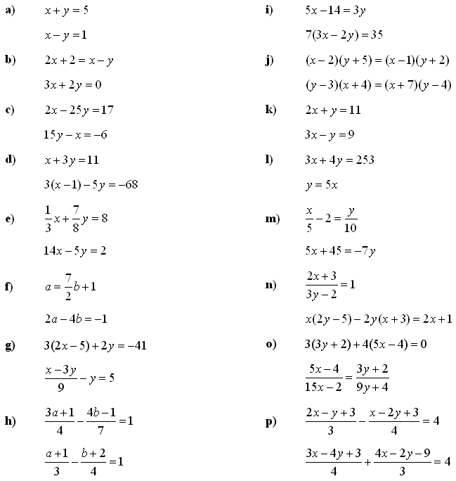 Systems of linear equations and inequalities - Exercise 1